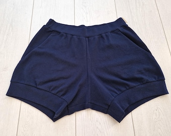 Dark Blue Organic Cotton Iyengar Yoga Shorts for Women's and Men's Pune Style