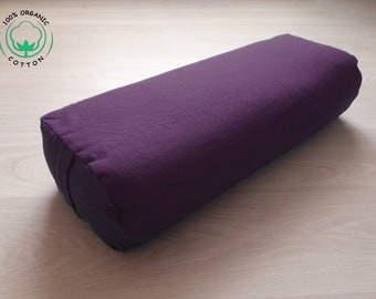 Oval Yoga Bolster 60x30x15cm 100% Organic Cotton Fabric. Cotton Yoga Pillow. Iyengar yoga bolster. Cotton Meditation Cushion