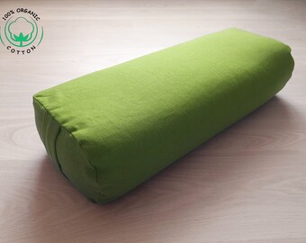 Oval Yoga Bolster 60x30x15cm 100% Organic Cotton Fabric Cotton Yoga Pillow. Iyengar yoga bolster. Cotton Meditation Cushion
