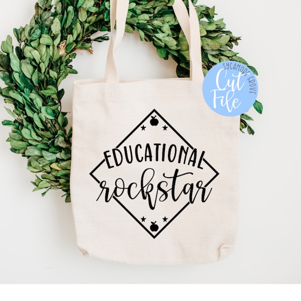 Educational Rockstar SVG, back to school teacher digital cut file