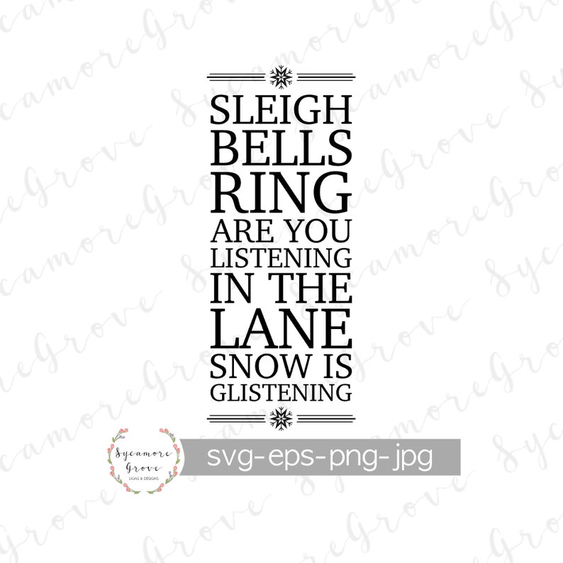 Sleigh Bells Ring Are You Listening Christmas Cut File Etsy