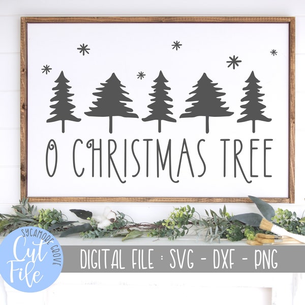 O Christmas Tree svg, Merry Christmas svg, Modern Farmhouse svg, Winter Holiday Decor svg, Silhouette, Cricut, DIGITAL CUT FILE