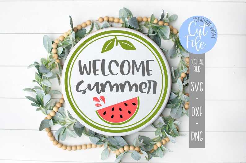 Download Welcome Summer Watermelon svg Round Summer svg Silhouette ...