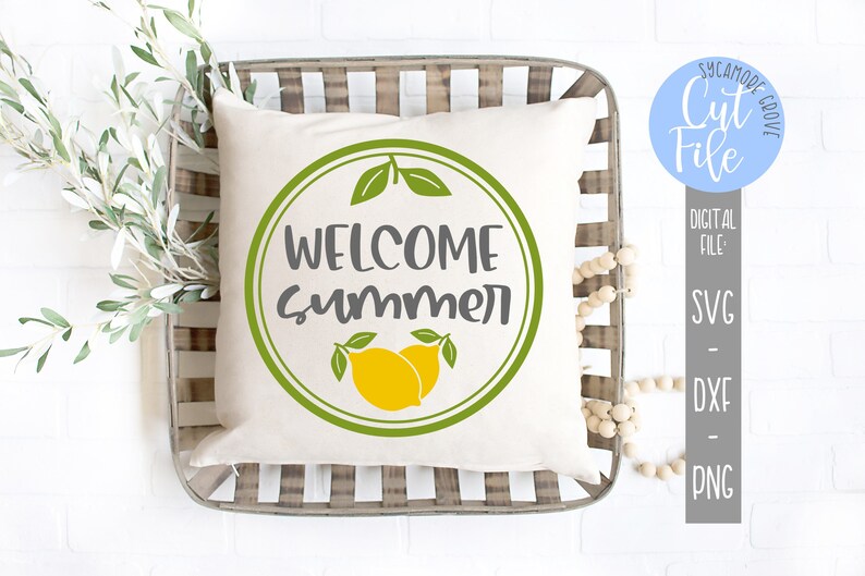Download Welcome Summer Lemon svg Round Summer svg Silhouette File | Etsy
