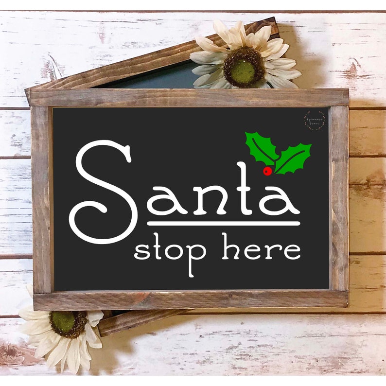 Download Santa stop here welcome doormat SVG Christmas digital cut ...