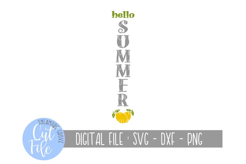 Download Hello Summer Lemon svg Summer Porch Sign svg Tall Vertical | Etsy