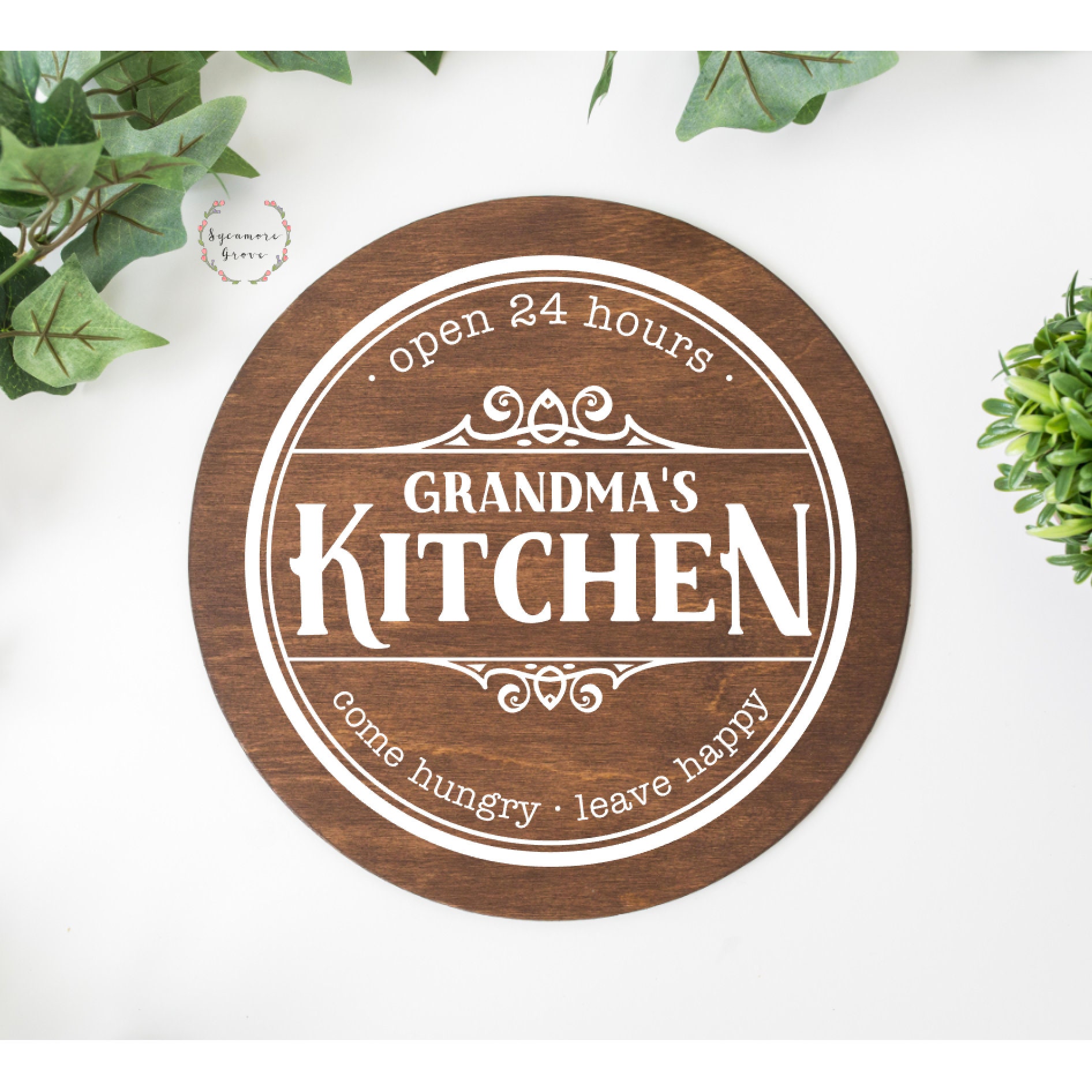 Grandma's Kitchen SVG, Open 24 hours, Come hungry, Leave happy, modern...