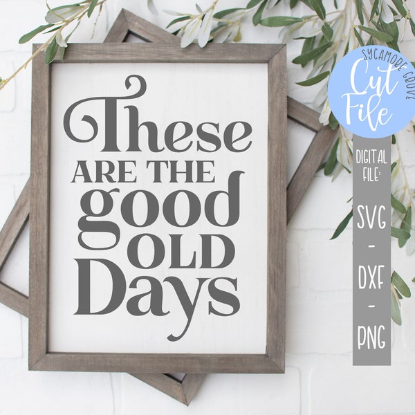 These Are The Good Old Days svg, Vertical Sign svg, Modern Farmhouse svg, Family Home Decor svg, Silhouette, Cricut, DIGITAL CUT FILE