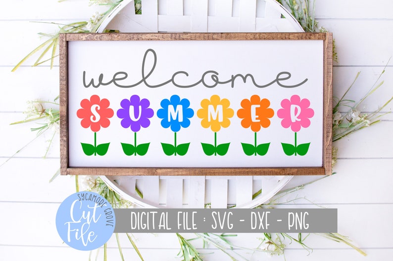 Download Welcome Summer svg Summer Flowers svg Silhouette File | Etsy