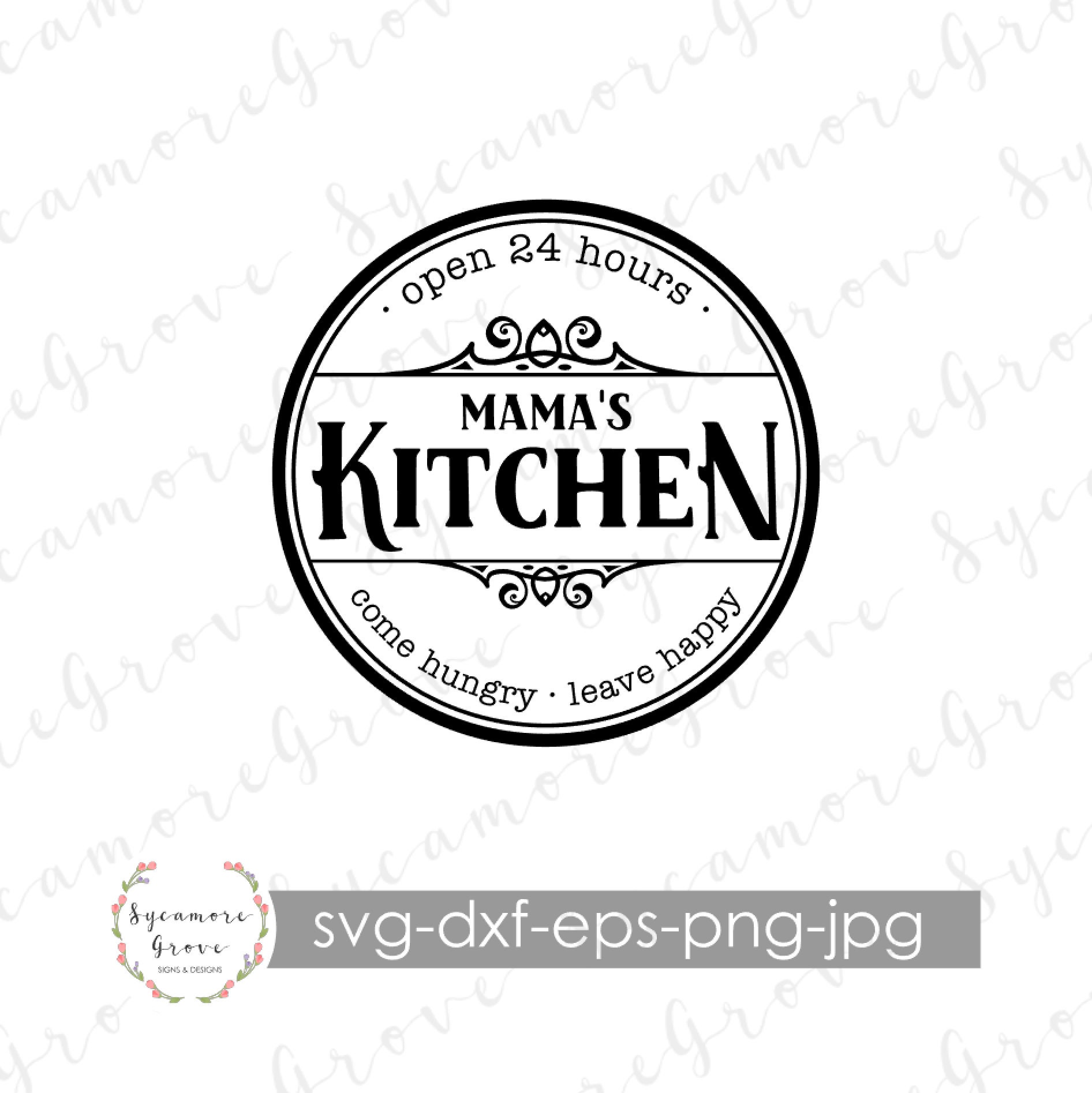 Mom's Kitchen Open 24 Hours SVG Graphic by Designartstore · Creative Fabrica