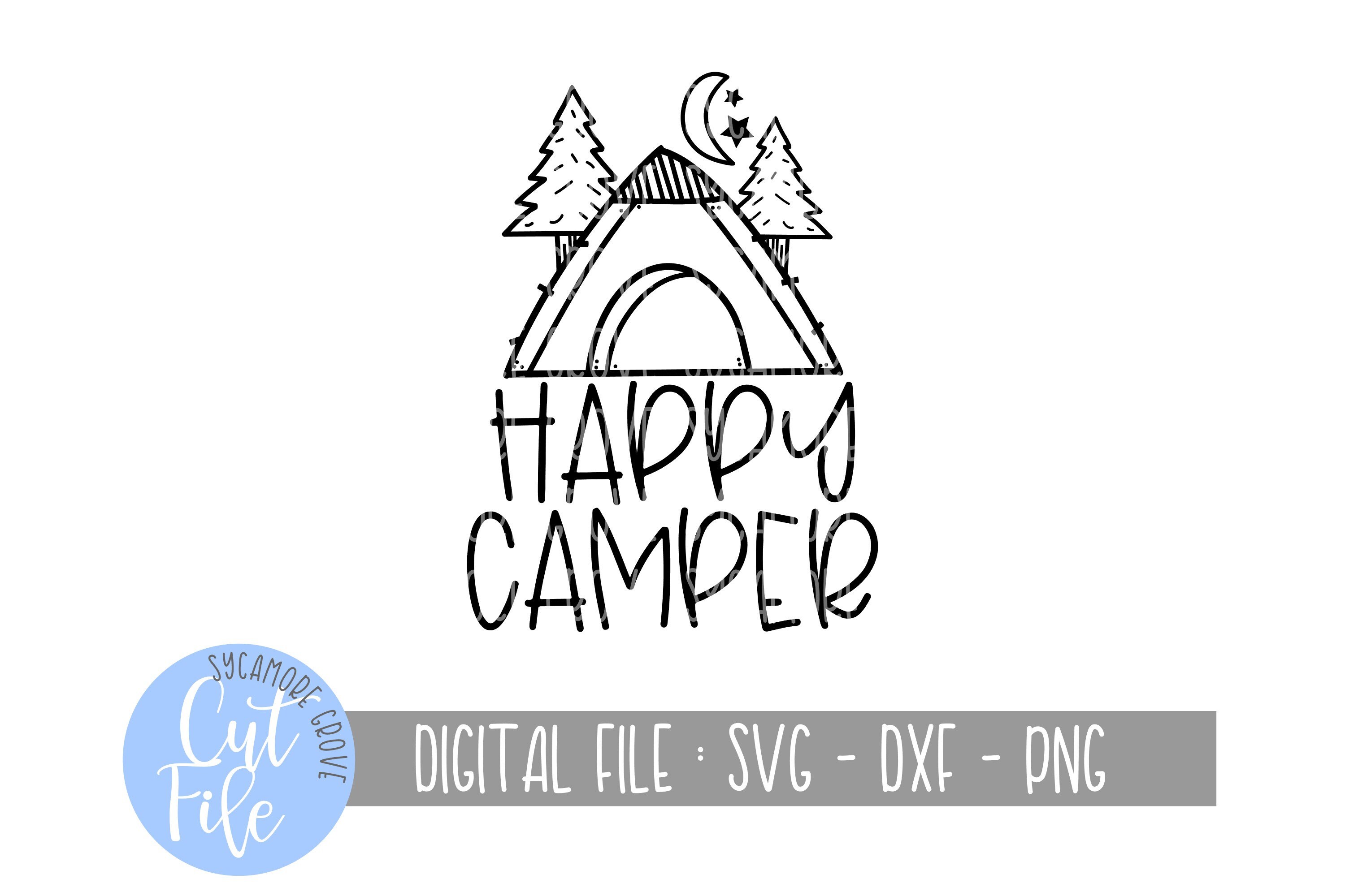 Happy Camper With Tent Svg Summer Travel Svg Campsite - Etsy