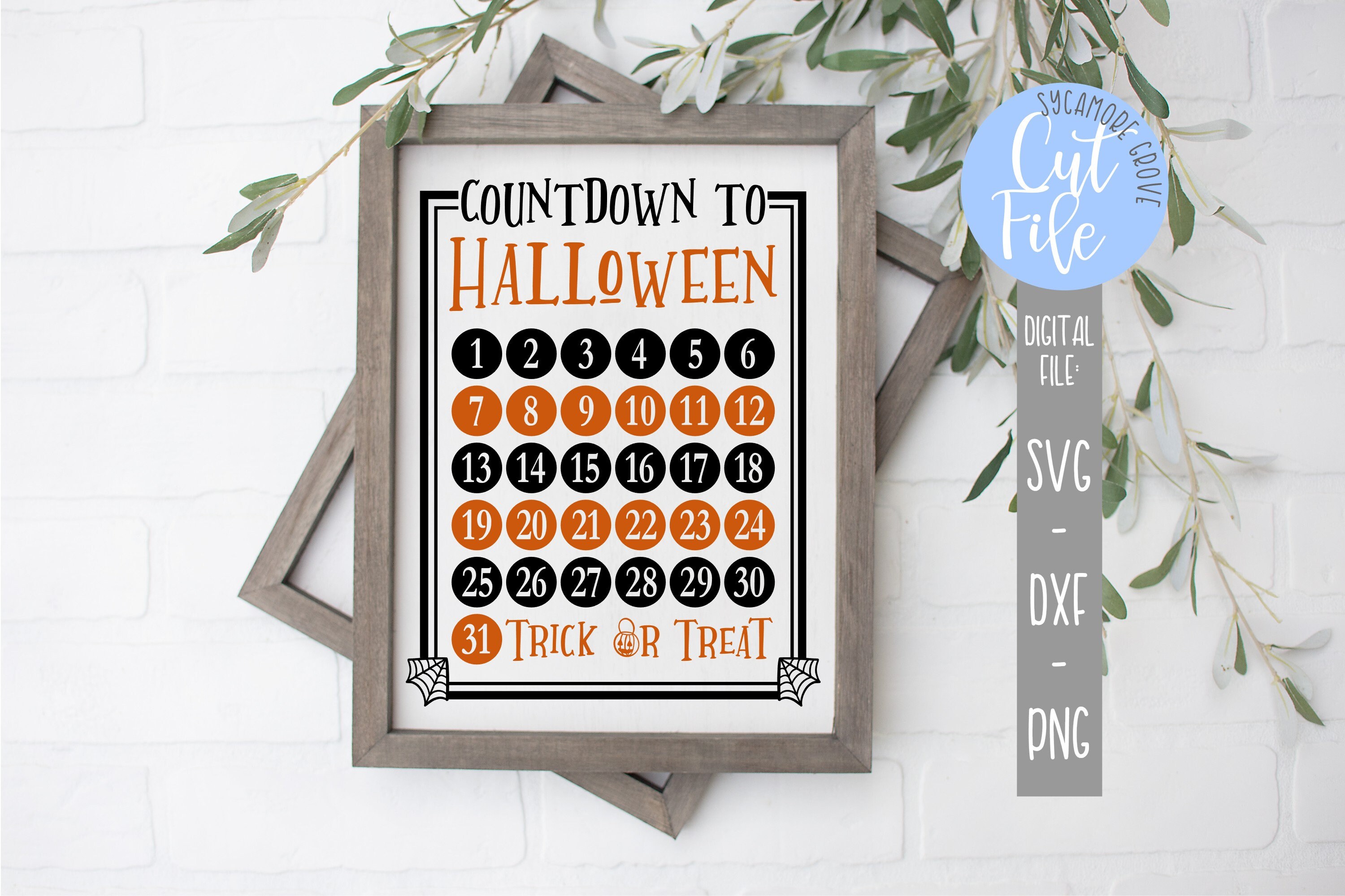 Countdown To Halloween svg Fall Holiday svg October Calendar Etsy