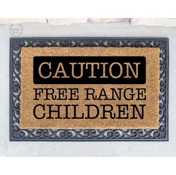 Download Free Caution Free Range Children Svg Welcome Doormat Digital Cut Etsy SVG Cut Files