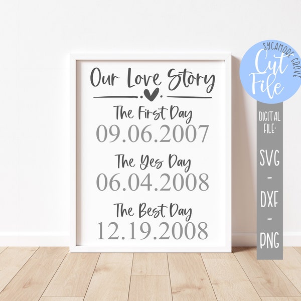 Our Love Story svg, Modern Farmhouse, Wedding Decor svg, Anniversary svg, Marriage svg, Silhouette, Cricut, DIGITAL CUT FILE