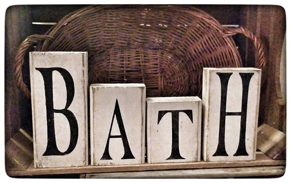 Bath Block Setamericana Decoramericana Block Setprimitive Etsy