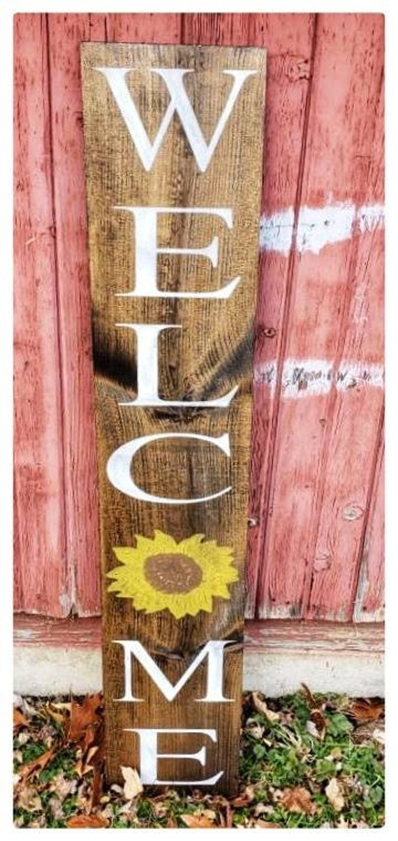 Welcome Sunflower ~ Wooden Porch Sign