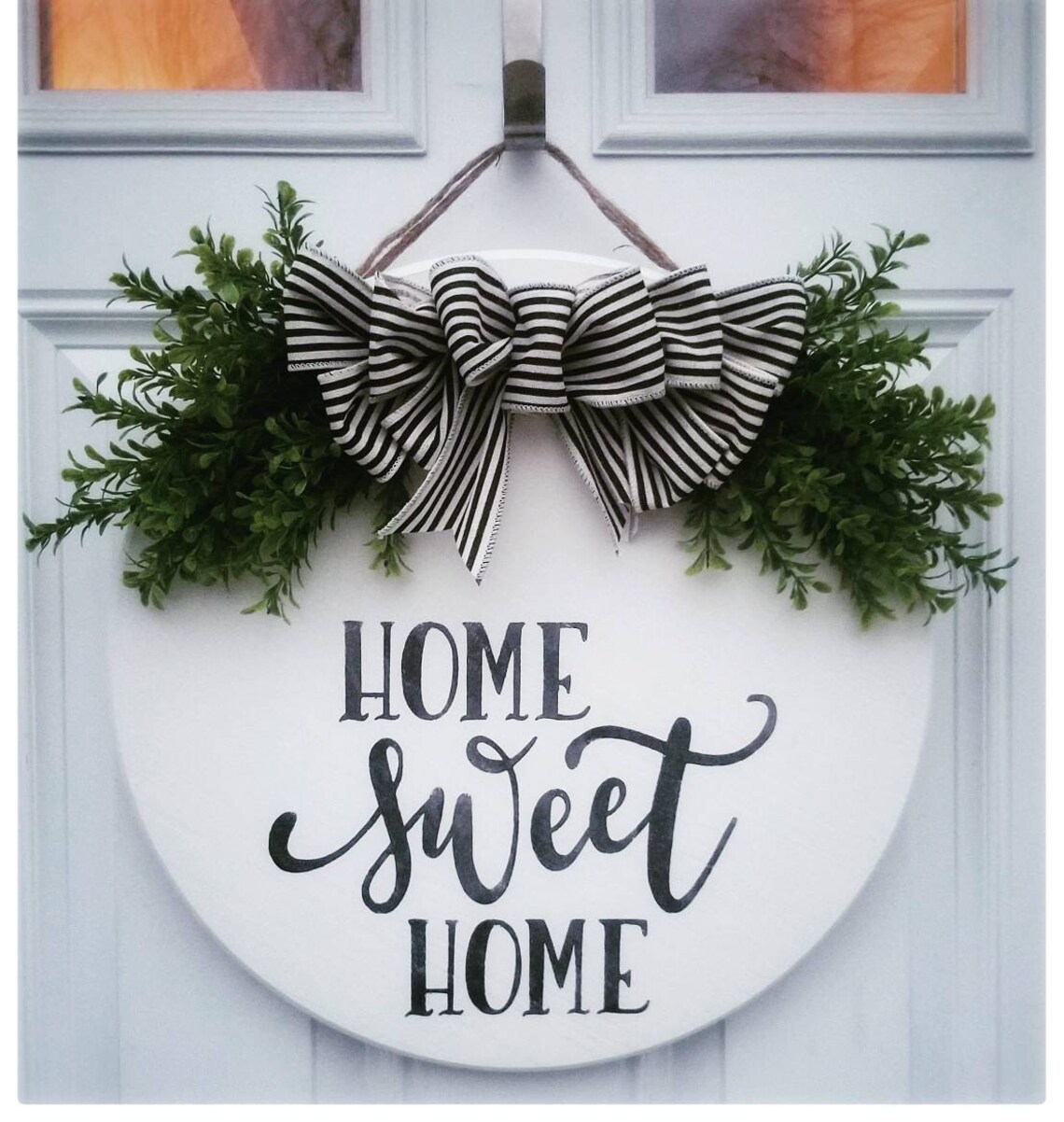 Wooden Home Sweet Home Door Hanger Rustic Welcome Sign | Etsy