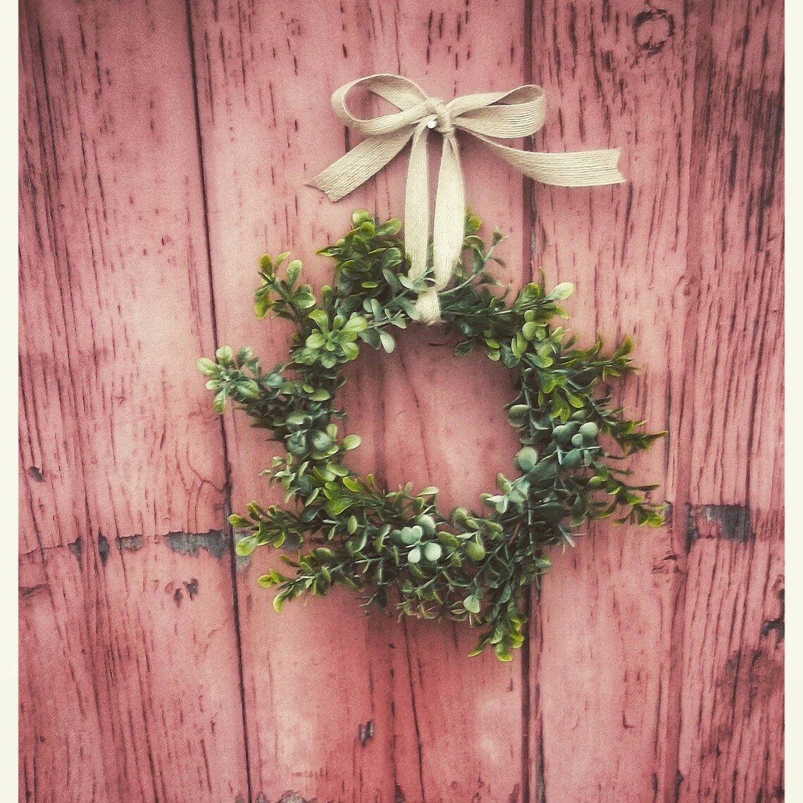 1. Embellished Boxwood Wreath Mini