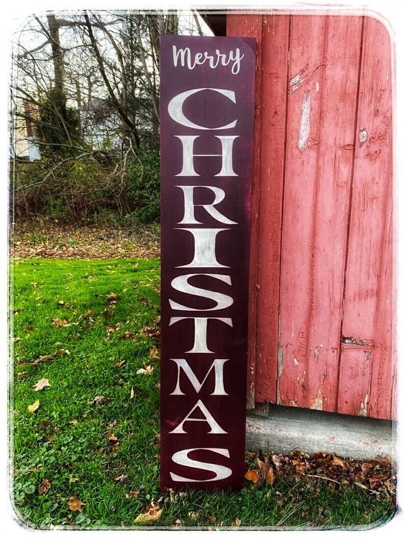 Merry Christmas WELCOME Sign for Porch Rustic Welcome Sign  Etsy