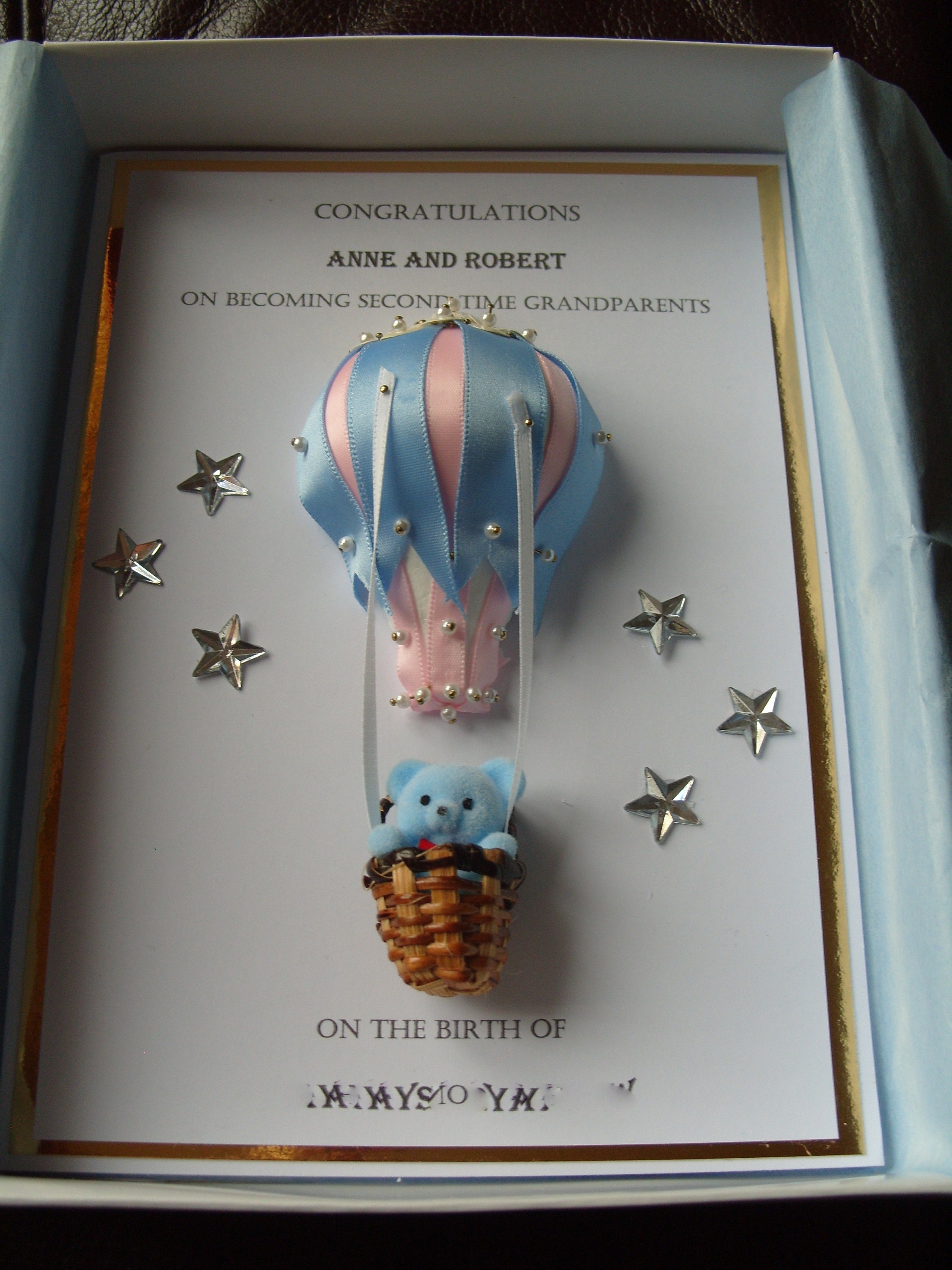 Handmade Personalised Luxury New Baby Boy Card Etsy