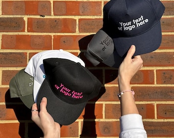 Custom Text Embroidered Unisex Baseball Cap | Perfect gift | Logo & Text | Various Colors Available | Almost turnaround