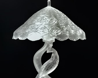 Kit de lampe en vitrail de style Paon miniature de maison de poupée non peinte, bricolage à l’échelle 1/12 éclairage miniature
