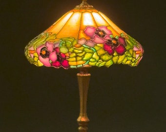 Custom Order for Dollhouse Miniature Tiffany Style Stained Glass Lamp, 1/12 Scale Miniature Lighting