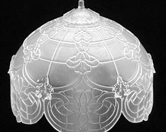 Dollhouse Miniature Tiffany Style Stained Glass Floor Unpainted Lamp Kit, DIY 1/12 Scale Miniature Lighting