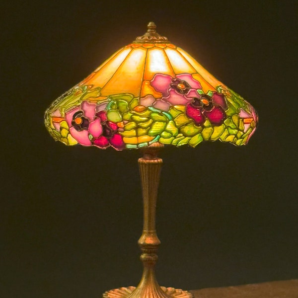 Commande personnalisée pour lampe en vitrail miniature de style Tiffany pour maison de poupée, éclairage miniature à l'échelle 1/12