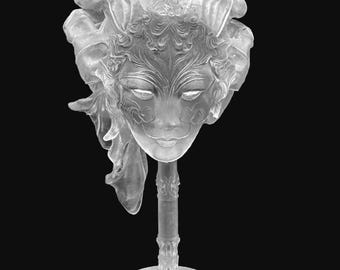 Unpainted dollhouse miniature mask lamp kit in 1/12th scale.