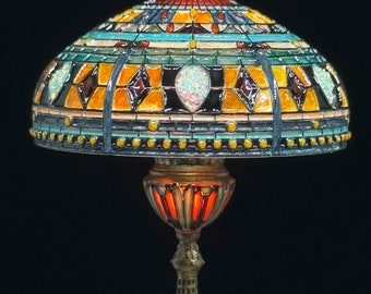 Dollhouse Miniature Tiffany Style Stained Glass Lamp, 1/12 Scale Miniature Lighting Custom Order