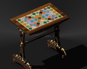 Digital STL Dollhouse Miniature End Table Furniture for 3D Printing in 1:12 Scale