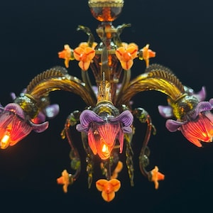 Dollhouse Miniature Chandelier, Murano Venetian Style Chandelier, 1/12 Scale Miniature Lighting, Custom Order