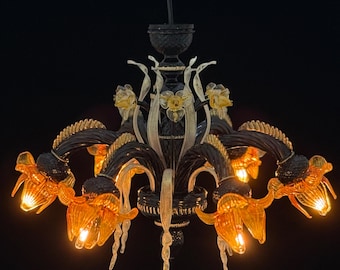 Dollhouse Miniature Chandelier: Murano Venetian Style, 1/12 Scale Lighting, Ceiling Light