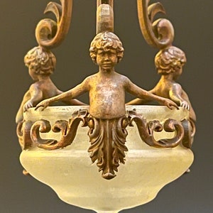 Dollhouse Miniature Shabby Chic Cherub Chandelier, Ceiling Light, 1/12 Scale Miniature Lighting Personalized Custom Order