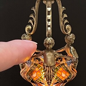 Unpainted Dollhouse Miniature Tiffany Style Chandelier Ceiling Light Kit, DIY 1/12 Scale Miniature Lighting image 4
