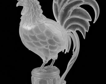 Unpainted Dollhouse Miniature Tiffany Style Rooster Stained Glass Table Lamp, 1/12 Scale Miniature Lighting DIY Kit