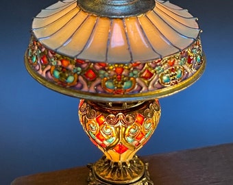 Dollhouse Miniature Tiffany Style Stained Glass Lamp, 1/12 Scale Miniature Lighting Custom Order