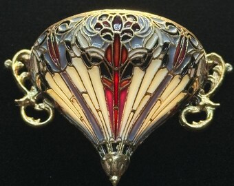 Pair of Miniature Tiffany Style Wall Sconces, 1/12 Scale Dollhouse Miniature Lighting