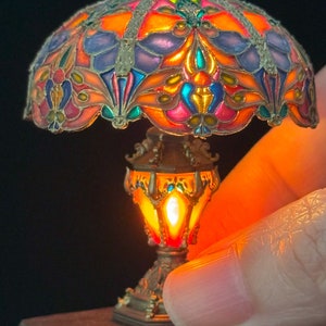 Kit de vitrail pour maison de poupée miniature style Tiffany non peinte, éclairage miniature bricolage à l'échelle 1/12 image 3
