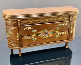 1:12 Scale Dollhouse Miniature Sideboard, Vintage Style Cupboard with Drawers, Shelving Unit Mini Furniture Custom Order