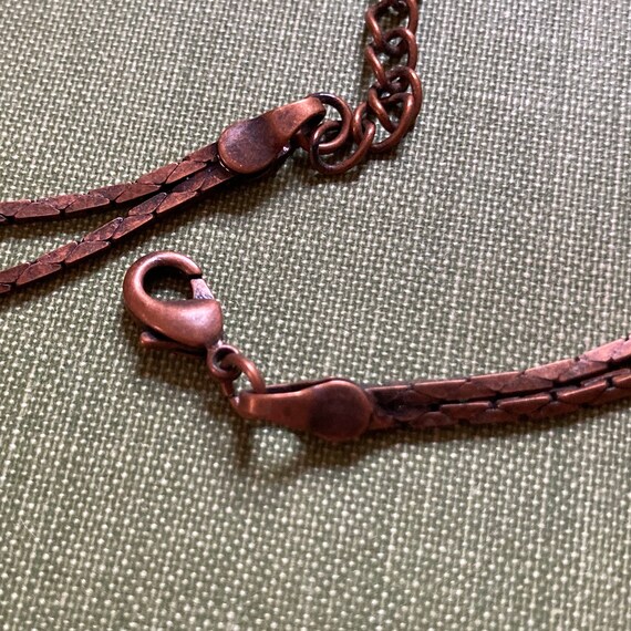 Unique Copper Chain Statement Flower Pendant Neck… - image 5