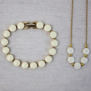 Vintage Enamel Bracelet and Dainty Chain Necklace with Enamel Metal Beads