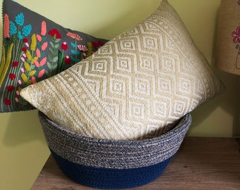 Eco Woven Cushion Cover: Recycled Plastic Bottle, Pale Yellow, 35x50cm