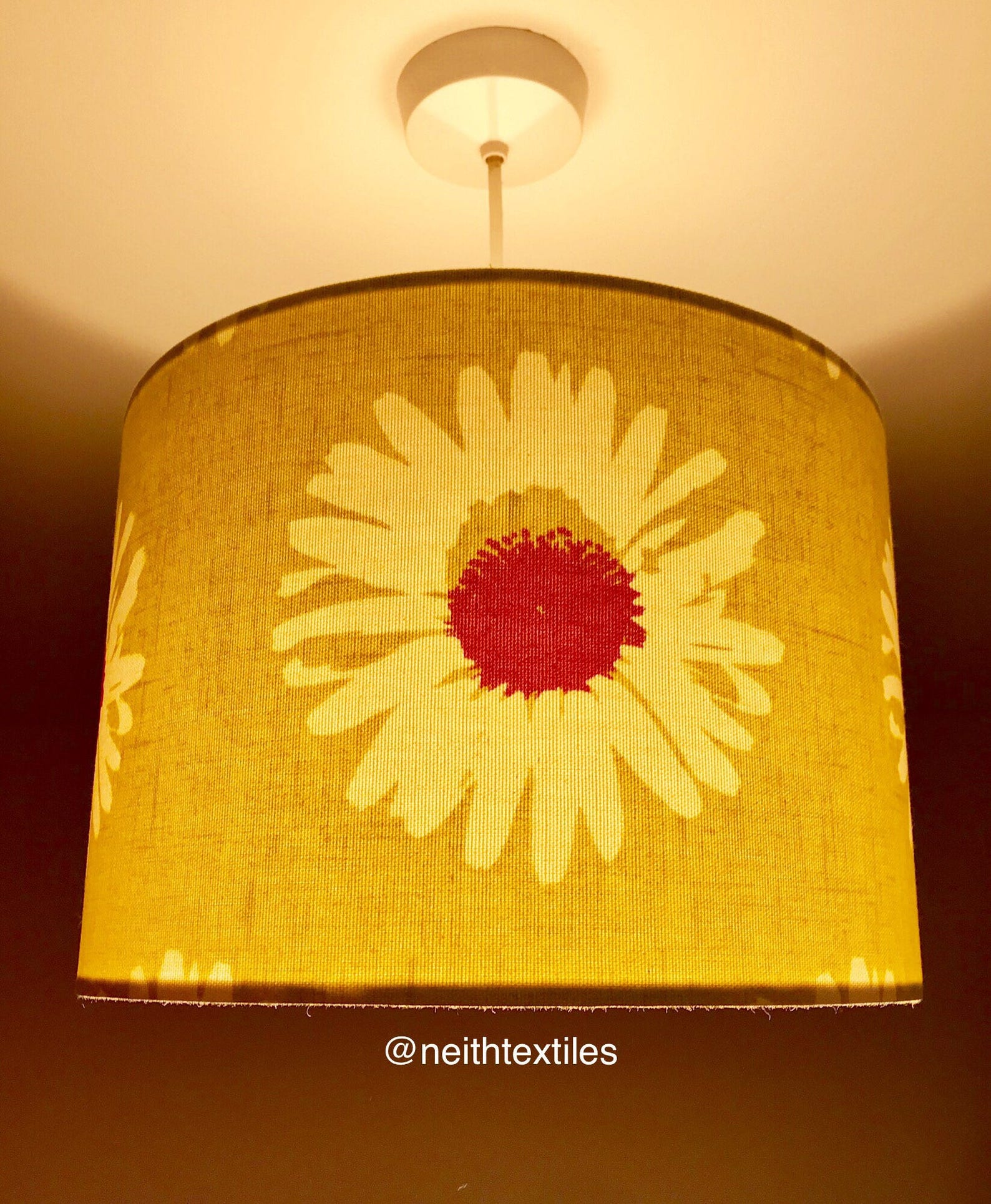 Floral lampshade green drum lampshade summer lighting girls Etsy