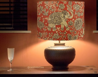 Ethnic Table Lamp Shade For Standing Lamp Or Ceiling Pendant | Boho Decor Elephant Lampshade