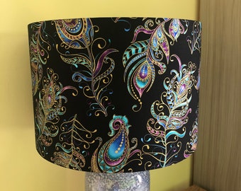 Peacock Feather Lampshade | Unique Home Lighting | Made To Order