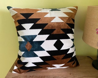 Modern Southwestern Style Square Cushion Covers | Rugged Bohemian Home Decor