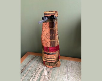 Chenille Fabric Bottle Gift Bag: Handmade Reusable Wine/Spirit Bag