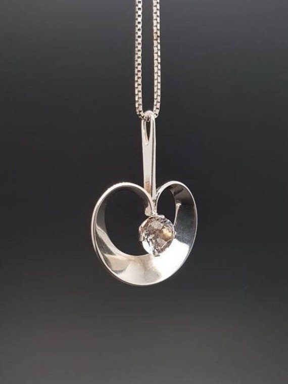 Large heart shaped Alton Sweden silver pendant wi… - image 1